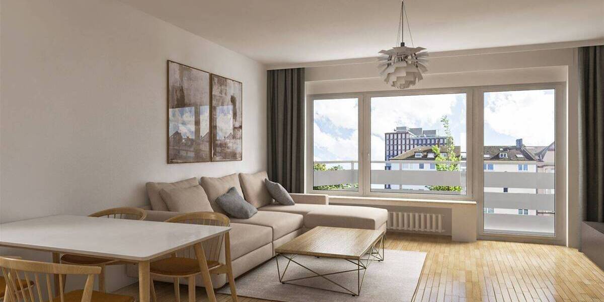 Etagenwohnung Düsseldorf Golzheim - 3 Zimmer, 74 m&sup2;, 1.350&euro; | Angebot:26816884