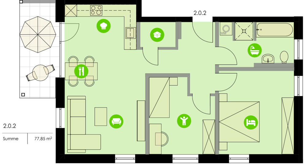 Etagenwohnung Weißenburg i. Bay. Weißenburg - 3 Zimmer, 77 m&sup2;, 386.000&euro; | Angebot:25681431