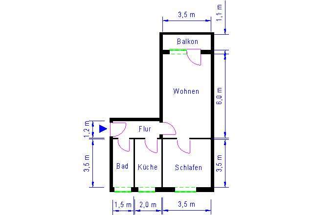 Etagenwohnung Magdeburg Neue Neustadt - 2 Zimmer, 51 m&sup2;, 297&euro; | Angebot:26932876