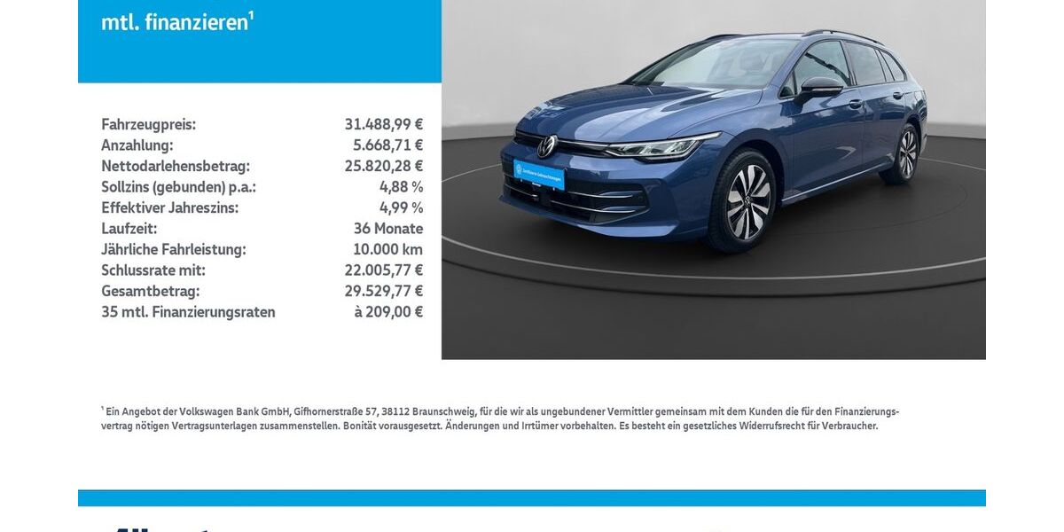 VW Golf 10.223 km 31.489 &euro; Nordhausen 99734