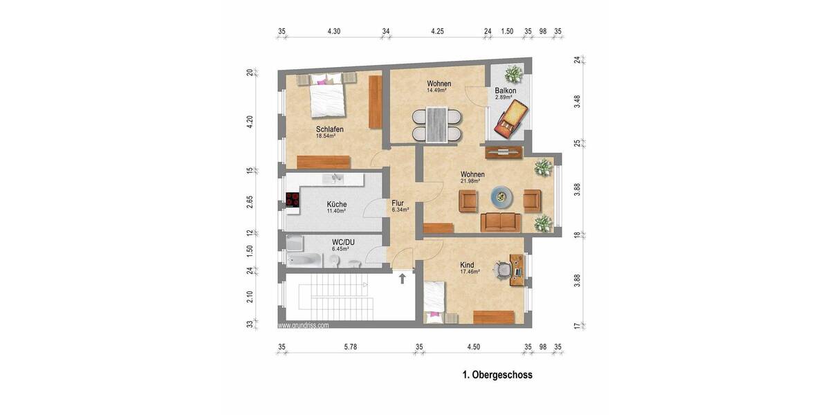Etagenwohnung Ahlen Innenstadt - 3 Zimmer, 102 m&sup2;, 190.550&euro; | Angebot:26205829