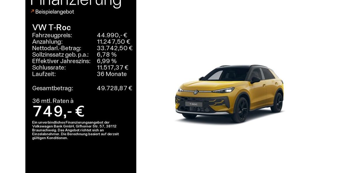 VW T-Roc 1.500 km 44.990 &euro; Eisenach 99817