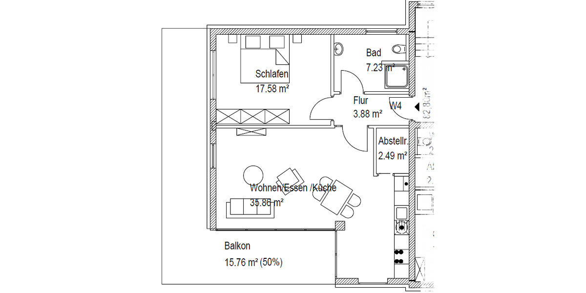 Etagenwohnung Kassel Harleshausen - 2 Zimmer, 82 m&sup2;, 399.000&euro; | Angebot:25602040