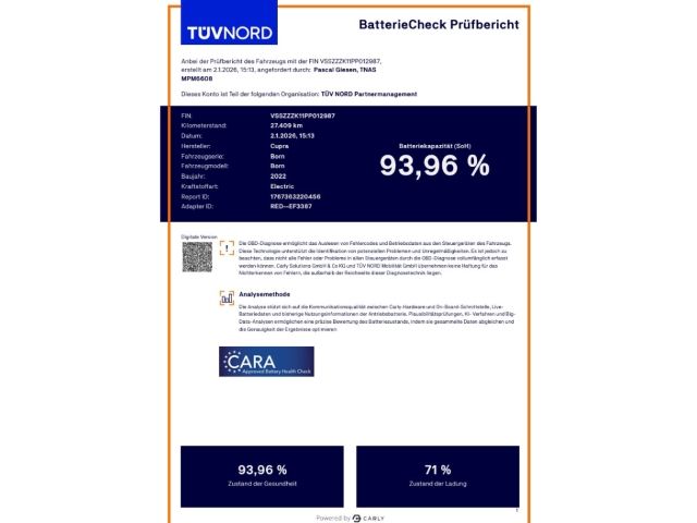 Cupra Born 27.409 km 24.480 &euro; Burgwedel 30938