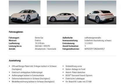 Porsche Taycan 69.881 km 89.900 &euro; Lützen 06686