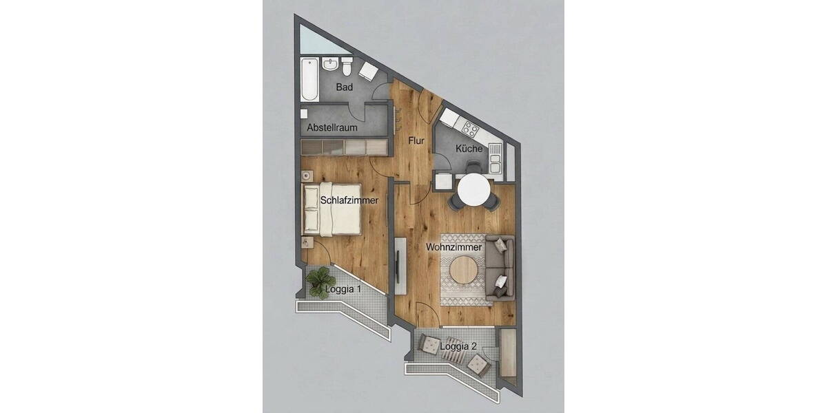 Etagenwohnung Mannheim Oststadt - 2 Zimmer, 67 m&sup2;, 999&euro; | Angebot:26053652