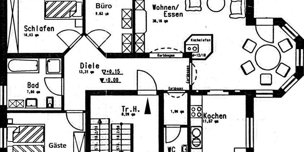Etagenwohnung Ulm Eggingen - 4 Zimmer, 119 m&sup2;, 1.350&euro; | Angebot:24504155