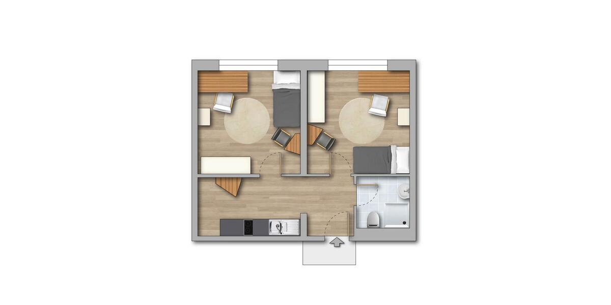 Etagenwohnung Greifswald Groß Schönwalde - 1 Zimmer, 19 m&sup2;, 188&euro; | Angebot:26265854