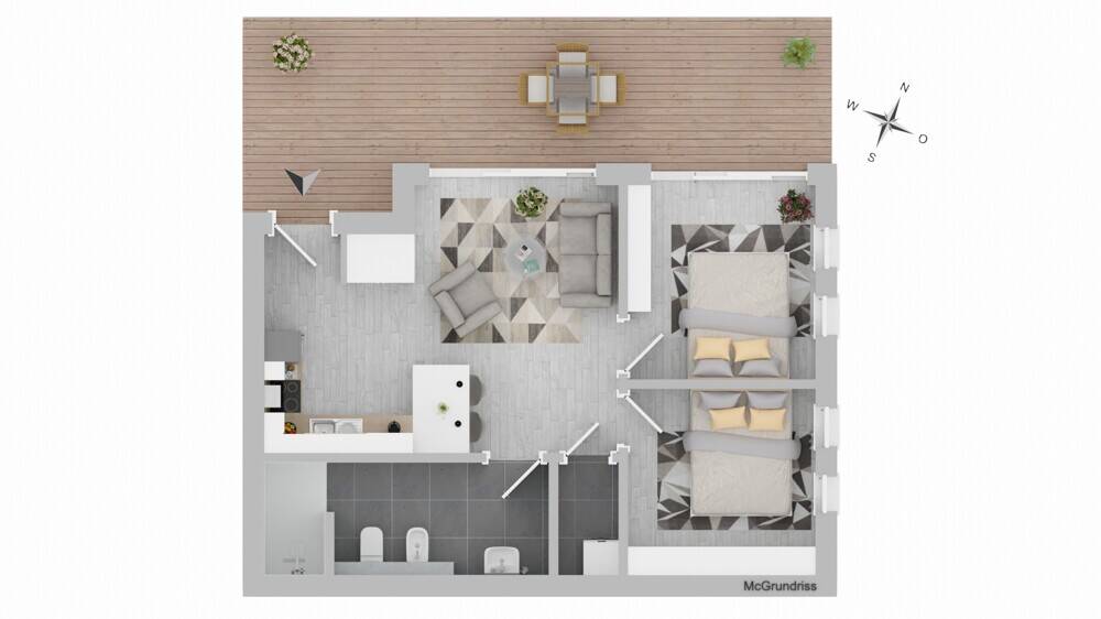 Etagenwohnung Glowe - 2 Zimmer, 45 m&sup2;, 409.000&euro; | Angebot:26403017