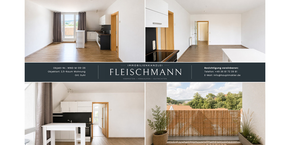 Wohnen über den Dächern der Stadt – zentral, ruhig und mit Weitblick - 2.5 Suhl | Angebot:26845867