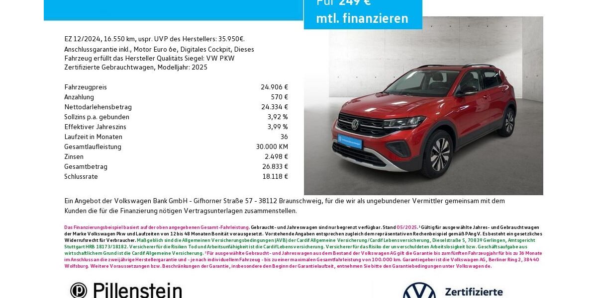 VW T-Cross 16.550 km 24.906 &euro; Fürth 90762