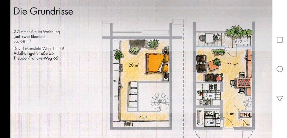 Maisonettenwohnung Braunschweig Lehndorf-Watenbüttel - 2 Zimmer, 68 m&sup2;, 995&euro; | Angebot:26392523