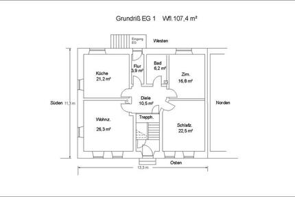Wohnung zu vermieten, 3 Zi.,Küche Bad,Diele, Flur zimmer