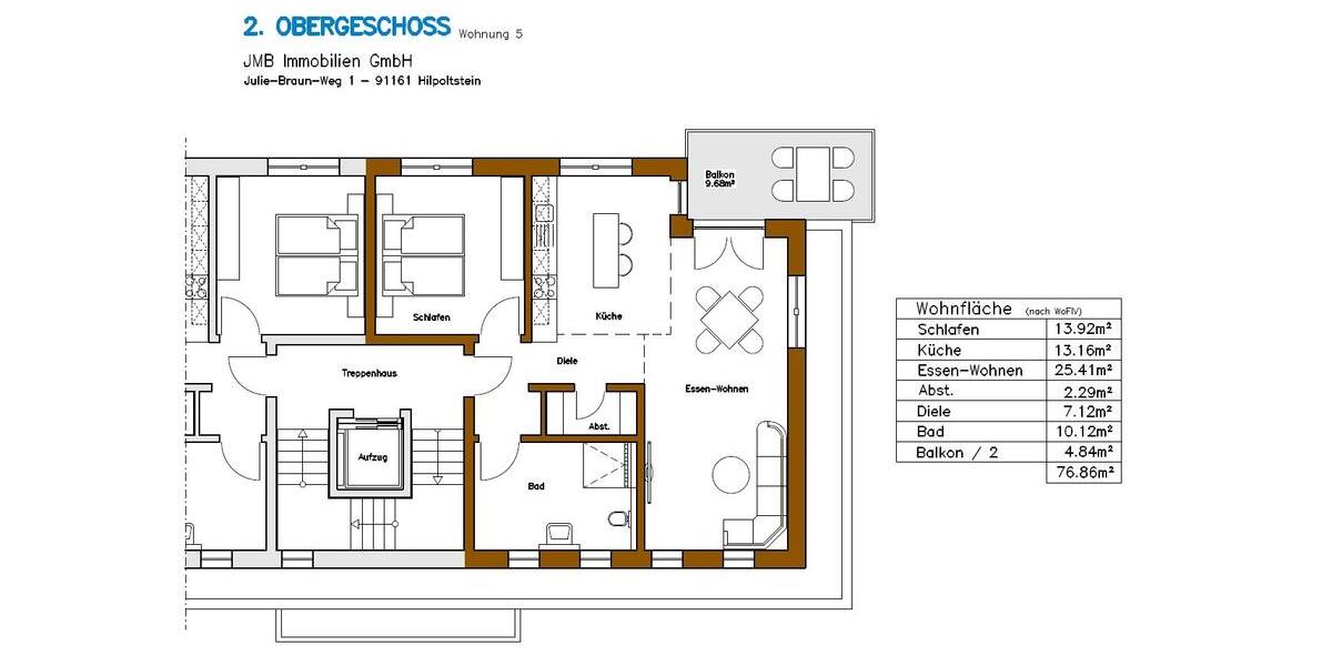 Etagenwohnung Hilpoltstein - 2 Zimmer, 76 m&sup2;, 1.100&euro; | Angebot:26092305