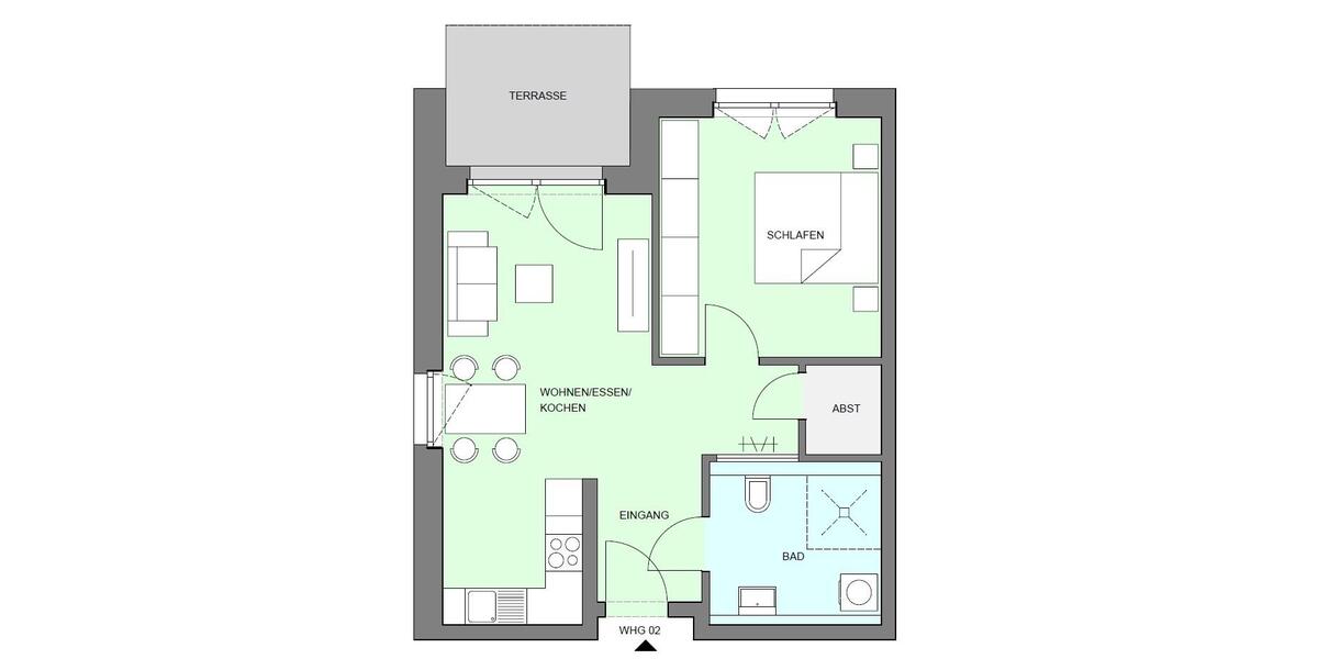 Erdgeschoßwohnung Dornhan - 2.5 Zimmer, 55 m&sup2;, 740&euro; | Angebot:26543259