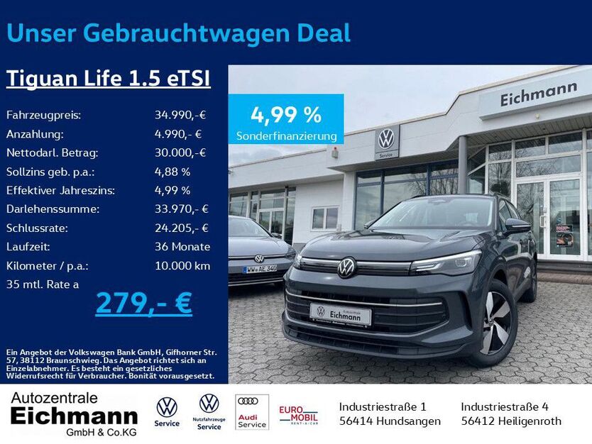 VW Tiguan 24.900 km 34.990 € Heiligenroth 56412