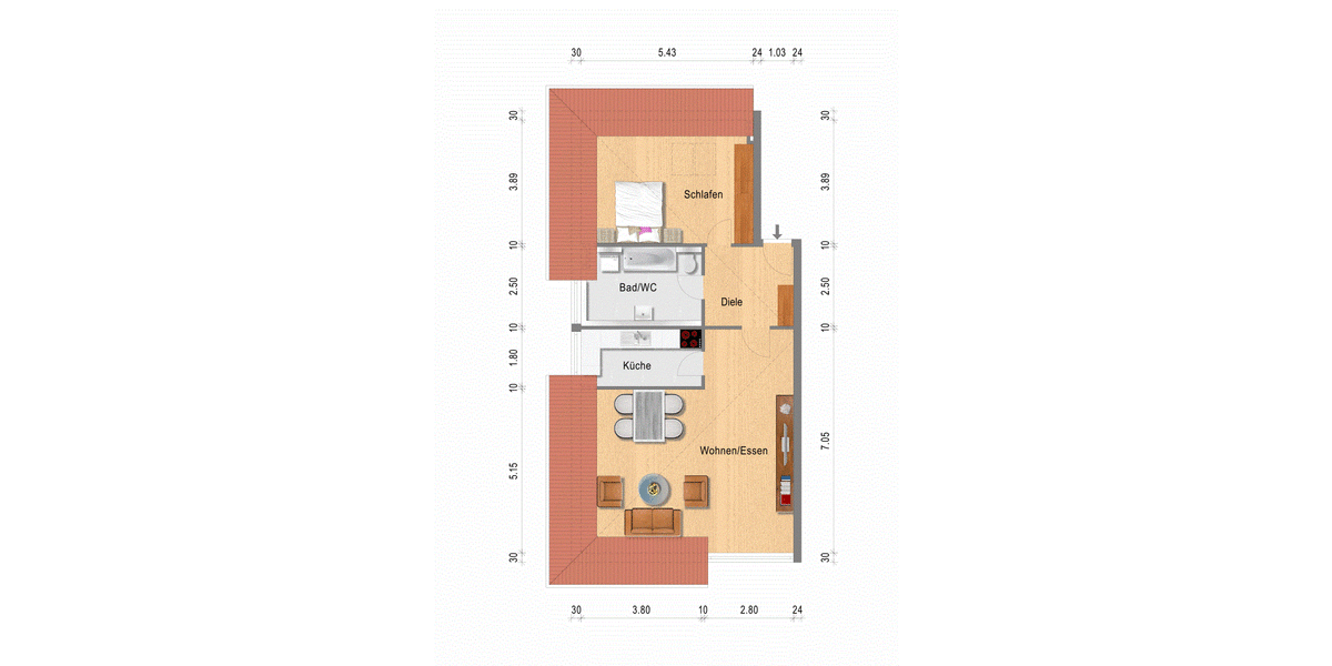 Sehr helle 2 Raum-Whg. mit Ausblick über die Stadt und Garage und *Bungalow auf dem Grundstück - Dachgeschoßwohnung Gera Ostviertel | Angebot:26334867