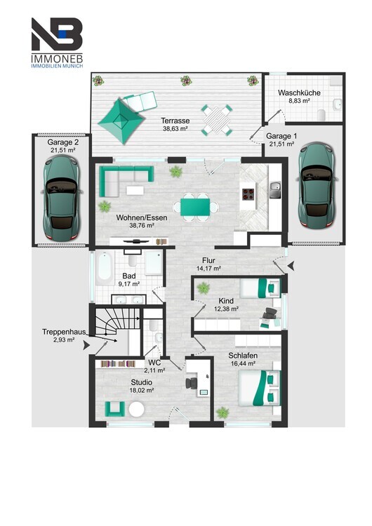 Neuwertiges Mehrfamilienhaus in Hamm-Heessen: 3 Einheiten, Gewerbefläche & privater Garten