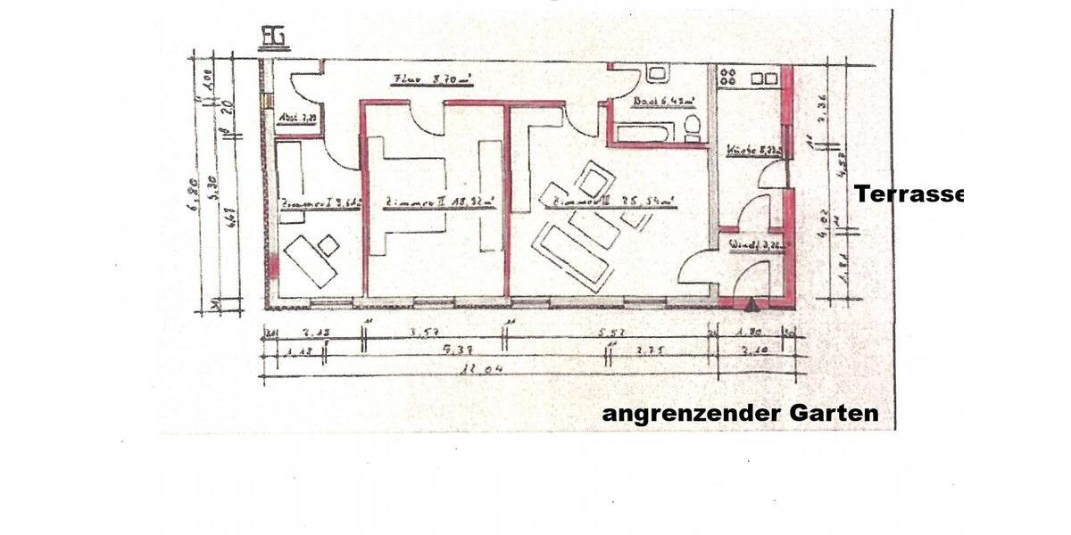 Erdgeschoßwohnung Karlsruhe Durlach - 3 Zimmer, 88 m&sup2;, 1.150&euro; | Angebot:25982719
