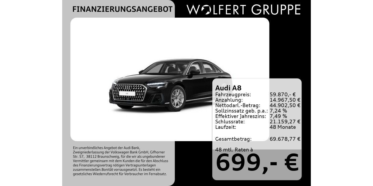 Audi A8 27.214 km 59.870 &euro; Buergstadt 63927
