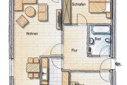 Freie 3-Zimmer Dachgeschosswohnung, Balkon, Keller, Garage 3 zimmer