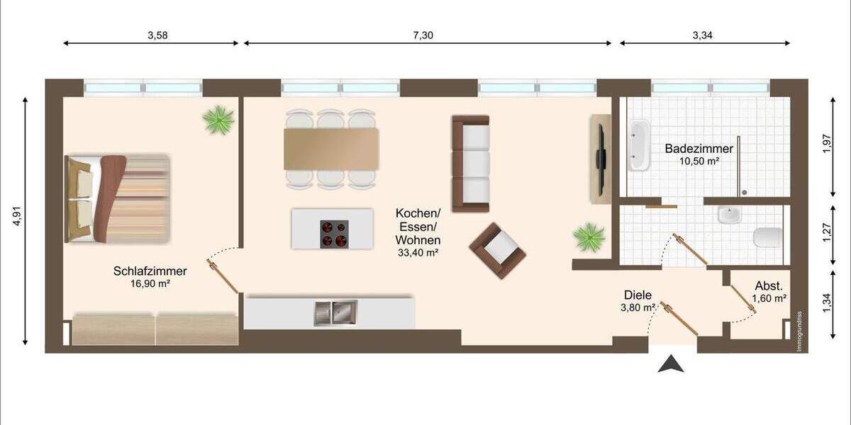Etagenwohnung Mannheim Schwetzingerstadt - 2 Zimmer, 66 m&sup2;, 1.890&euro; | Angebot:25780193