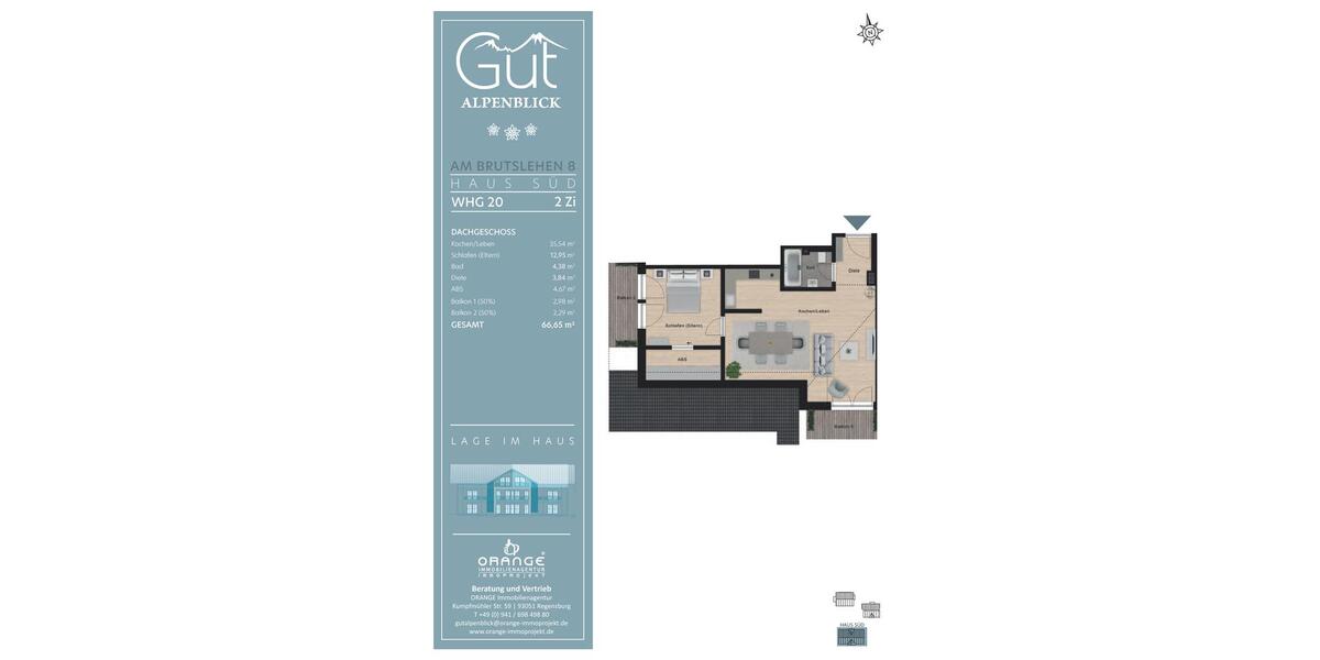 Dachgeschoßwohnung Berchtesgaden - 2 Zimmer, 67 m&sup2;, 1.330&euro; | Angebot:26231206