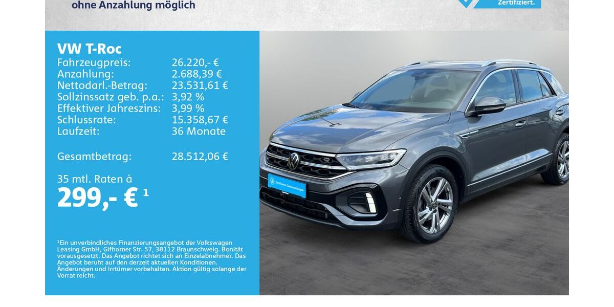 VW T-Roc 39.500 km 25.280 &euro; Kitzingen 97318