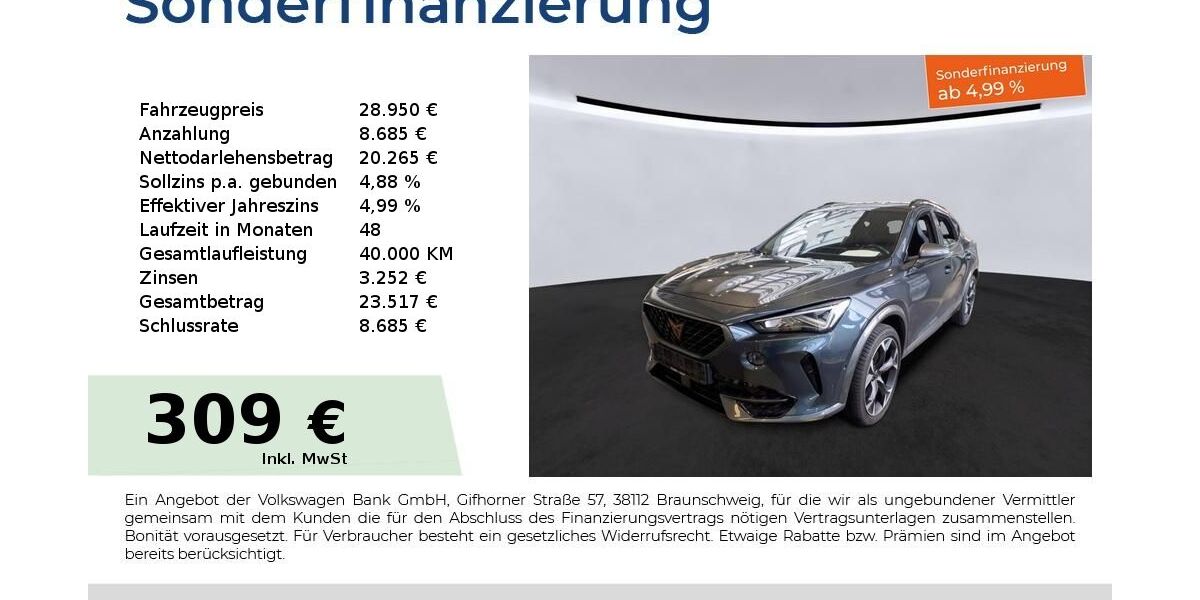 Cupra Formentor 22.750 km 28.950 &euro; Nürnberg 90441