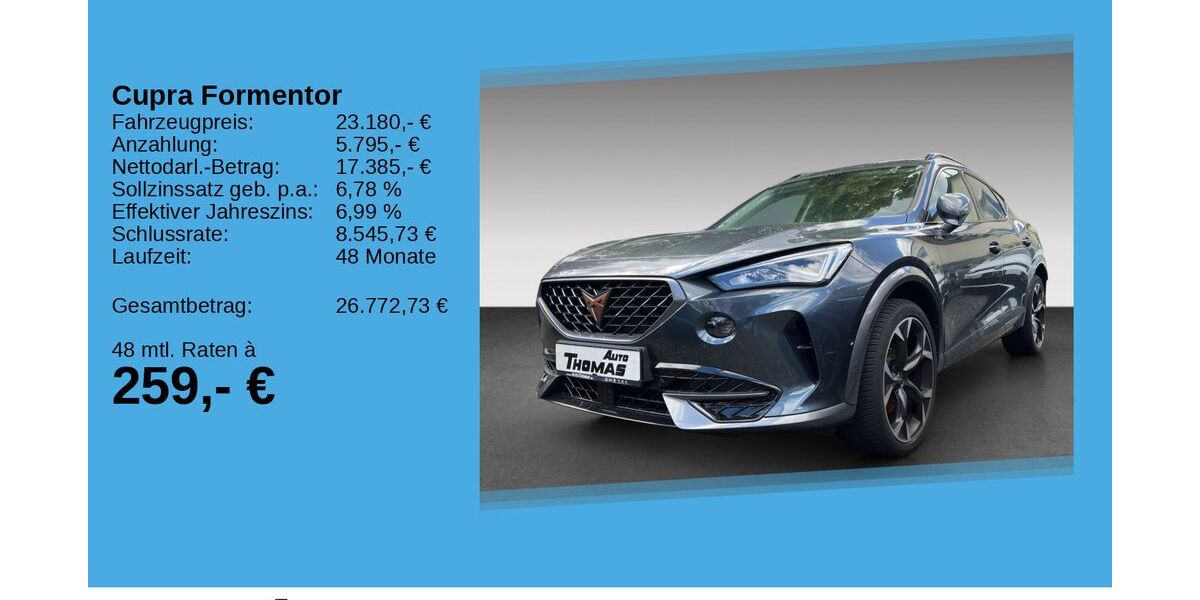 Cupra Formentor 33.115 km 22.980 &euro; Hennef 53773