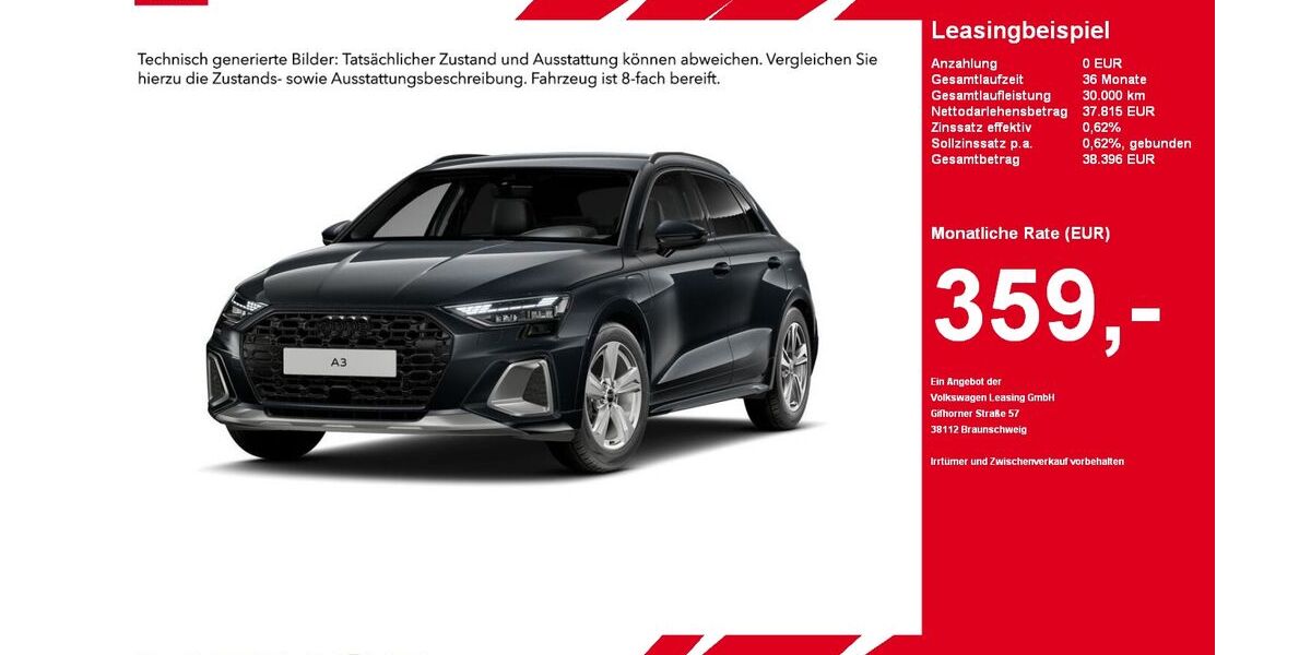 Audi A3 9.440 km 37.815 &euro; Gütersloh 33334