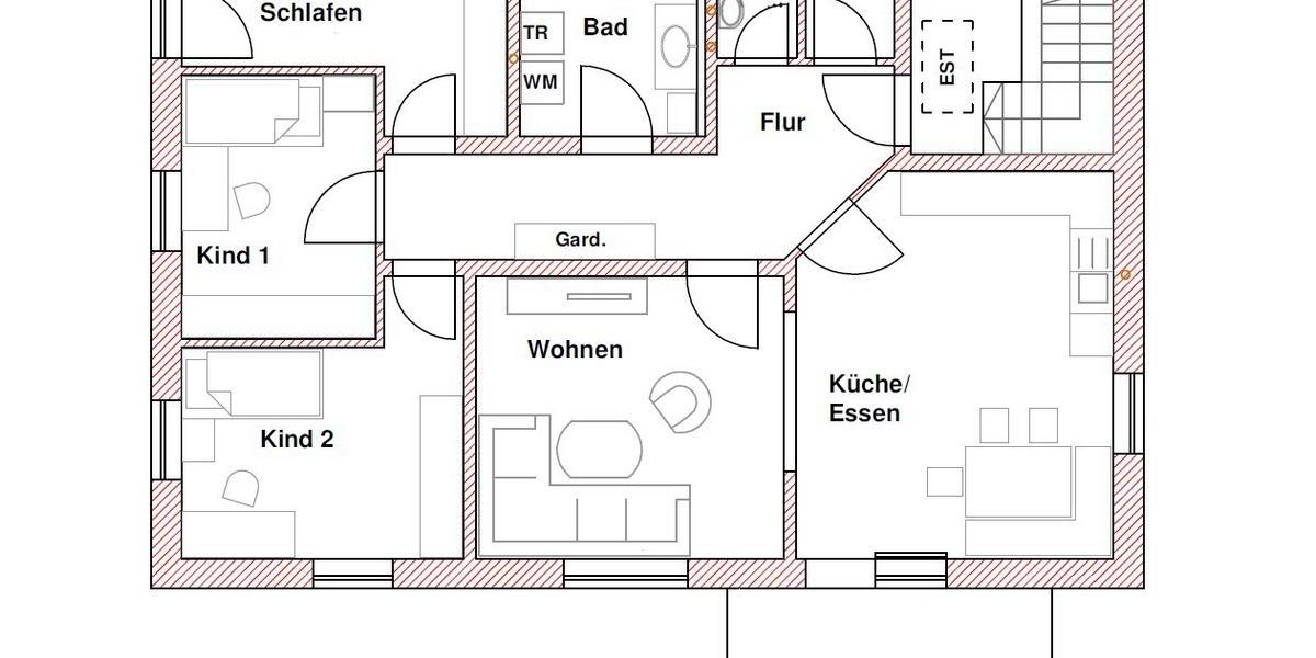 Etagenwohnung Schmidgaden - 5 Zimmer, 110 m&sup2;, 1.125&euro; | Angebot:25471808