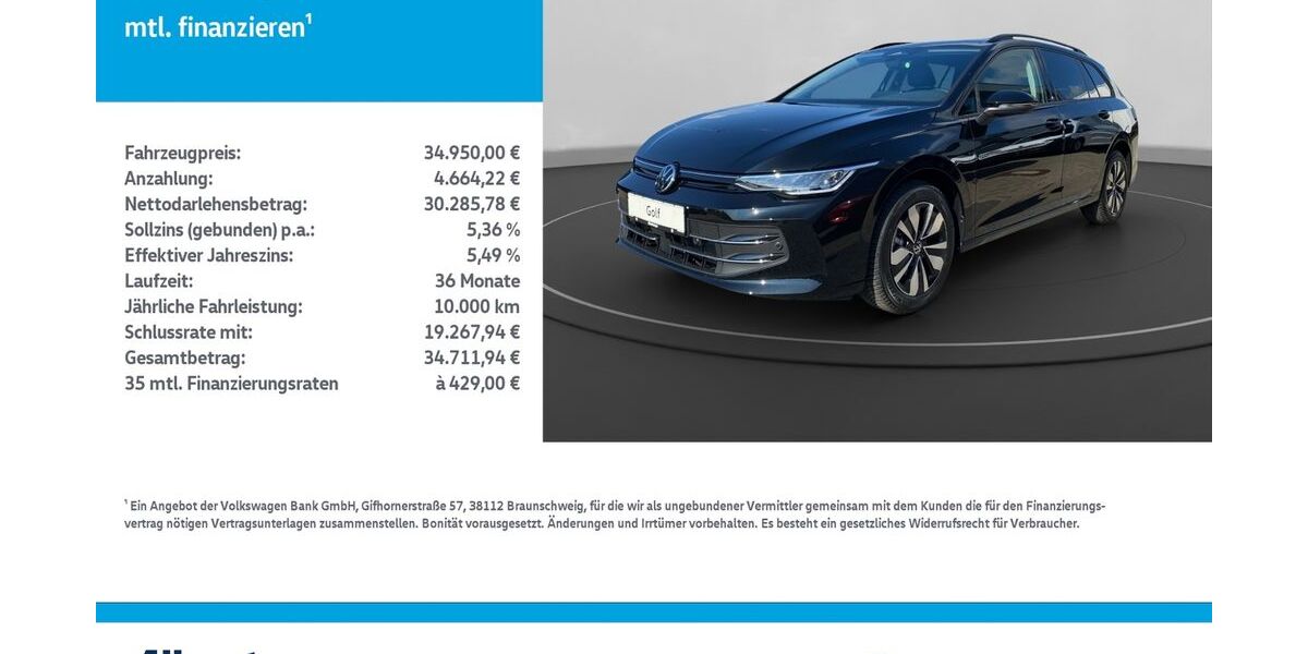 VW Golf 2.577 km 34.950 &euro; Leinefelde-Worbis/DE 37327