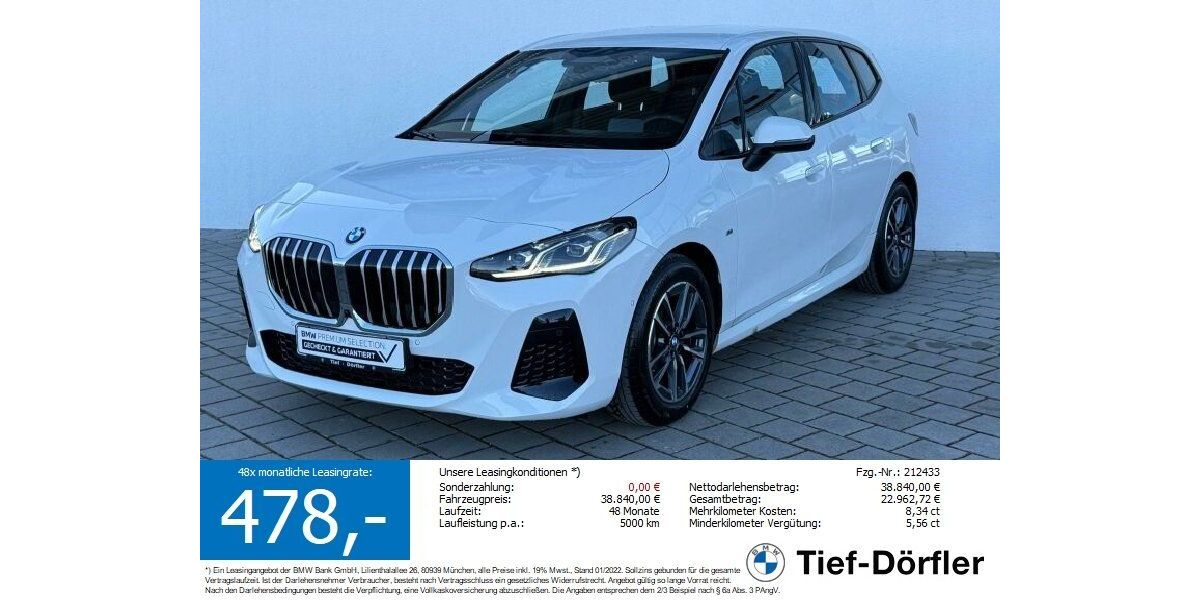 BMW 220 Active Tourer 9.890 km 35.350 &euro; Marktsteft 97342