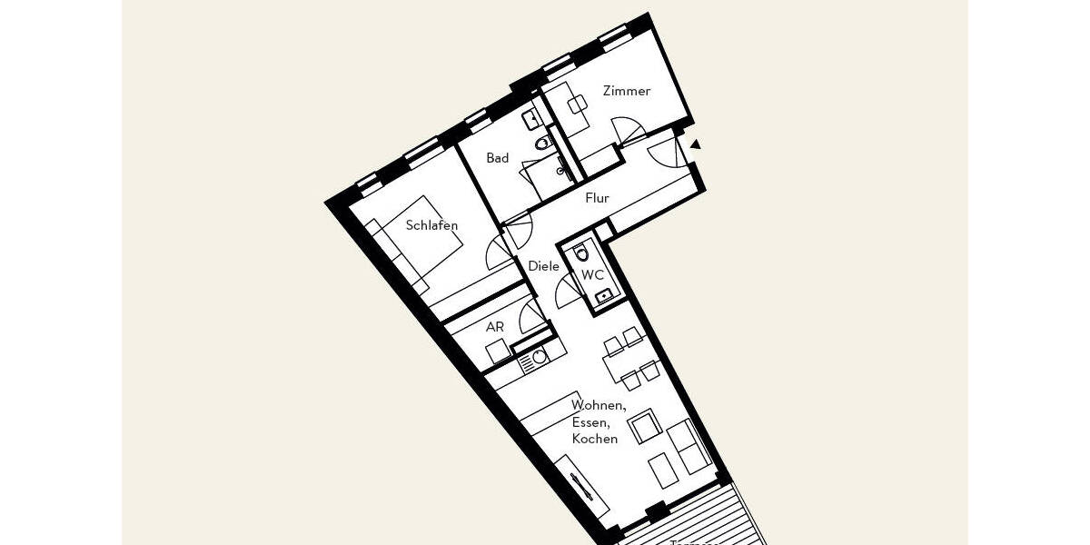 Etagenwohnung Lüneburg Rotes Feld - 3 Zimmer, 89 m&sup2;, 465.000&euro; | Angebot:26585358