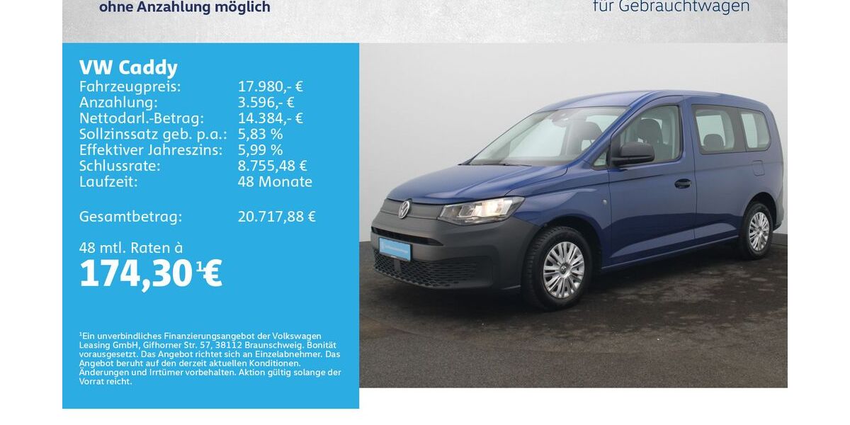 VW Caddy 59.500 km 17.980 &euro; Würzburg 97076