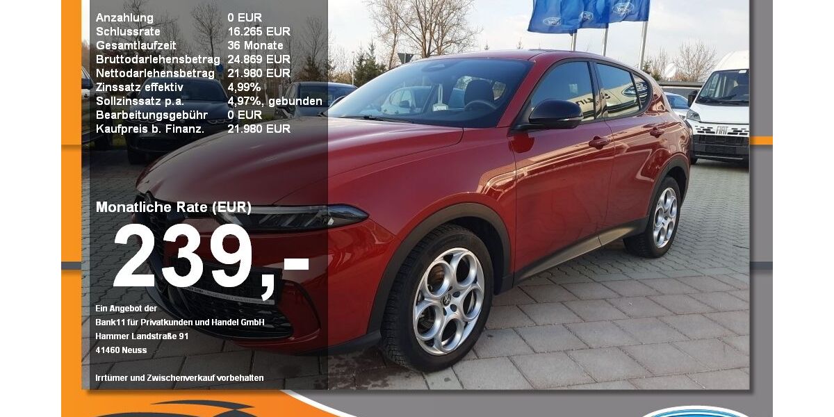 Alfa Romeo Tonale 19.205 km 21.980 &euro; Neustadt / Donau 93333