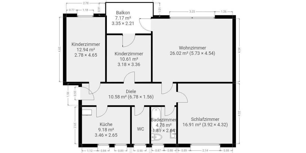 Etagenwohnung Weyhe Leeste - 4 Zimmer, 100 m&sup2;, 249.000&euro; | Angebot:25744647