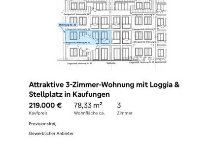 Wohnung Niestetal - 3 Zimmer, 78 m&sup2;, 219.000&euro; | Angebot:27461368
