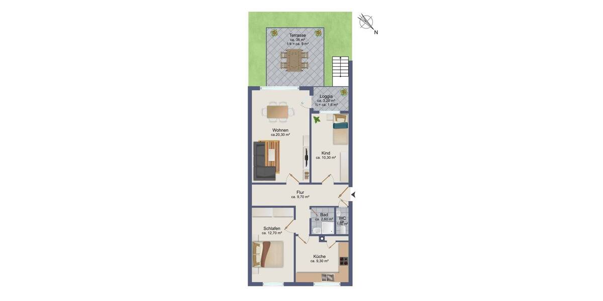 Etagenwohnung Ammersbek / Lottbek Lottbek - 3 Zimmer, 73 m&sup2;, 299.000&euro; | Angebot:25862566