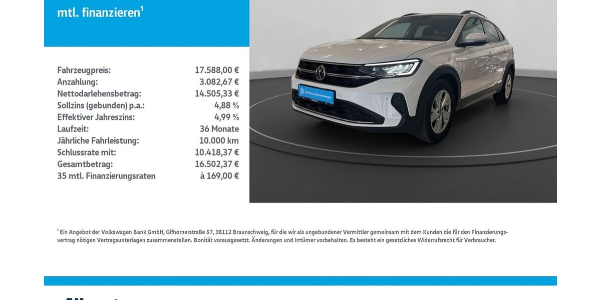 VW Taigo 52.850 km 17.588 &euro; Nordhausen 99734