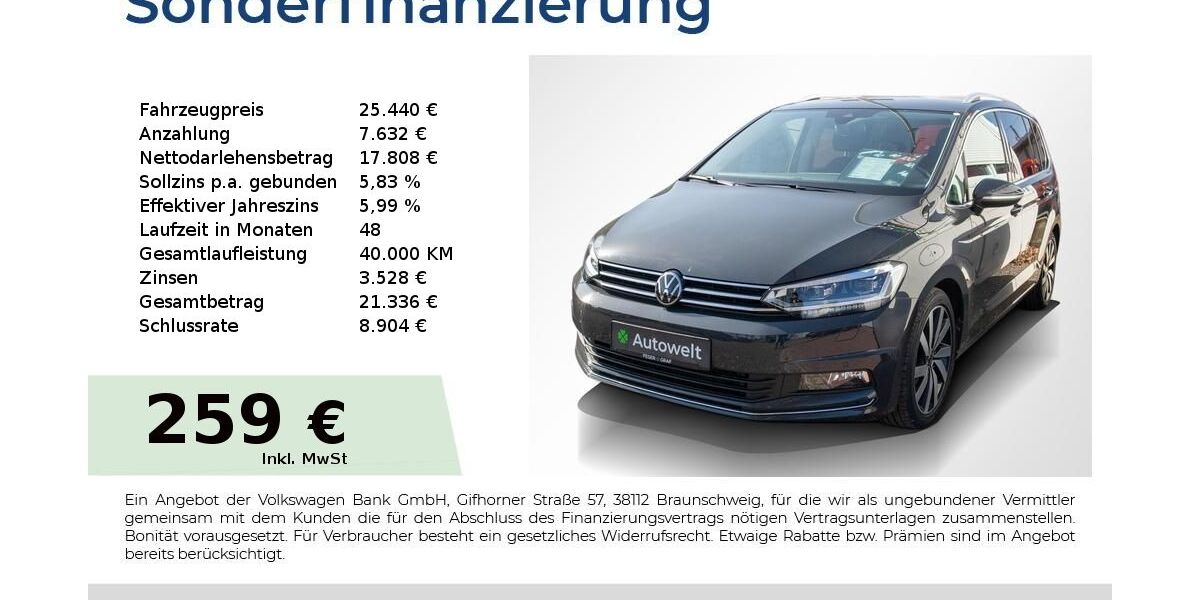 VW Touran 100.550 km 24.440 &euro; Nürnberg 90431