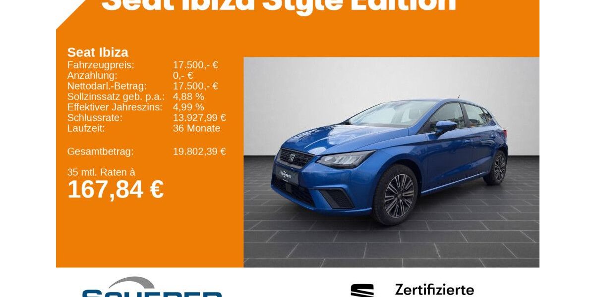 Seat Ibiza 16.272 km 17.400 &euro; Kaiserslautern 67657