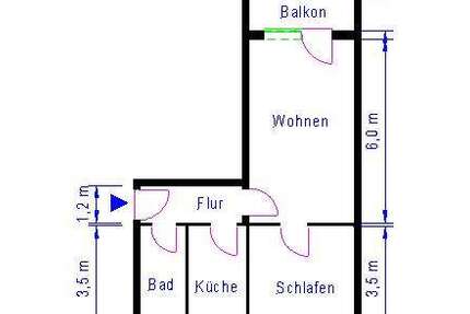 Wohnung Magdeburg Neue Neustadt - 2 Zimmer, 51 m&sup2;, 307&euro; | Angebot:25613581