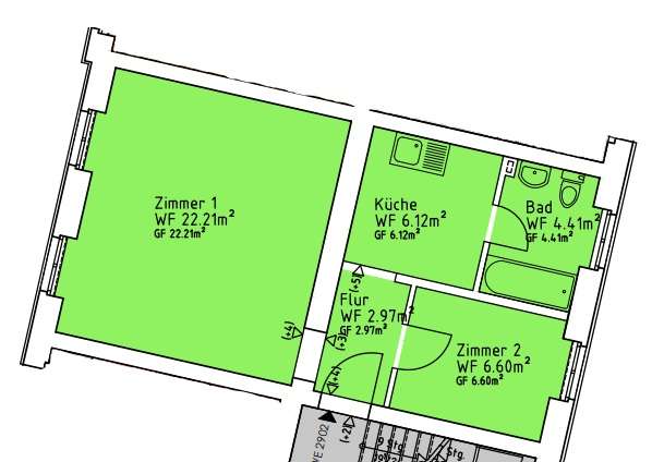 Etagenwohnung Mittenwalde - 2 Zimmer, 42 m&sup2;, 504&euro; | Angebot:26398845