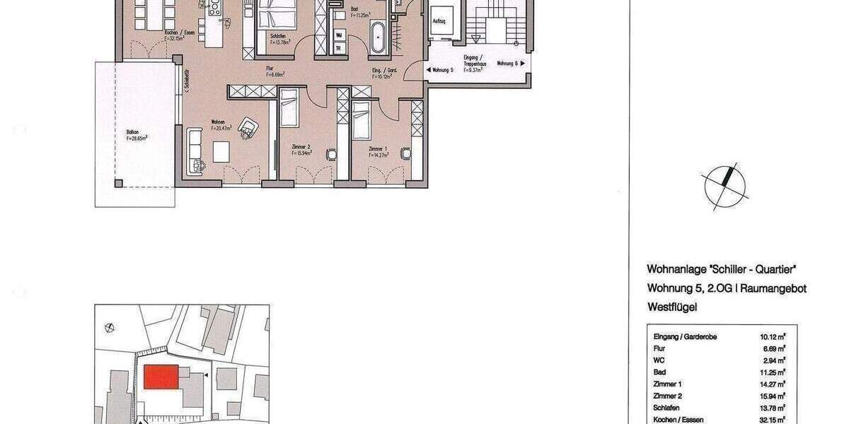 Etagenwohnung Wangen im Allgäu Wangen - 4 Zimmer, 140 m&sup2;, 860.260&euro; | Angebot:26345765