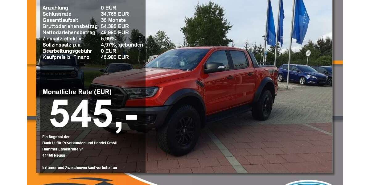 Ford Ranger 62.000 km 43.480 &euro; Neustadt a. d. Donau 93333