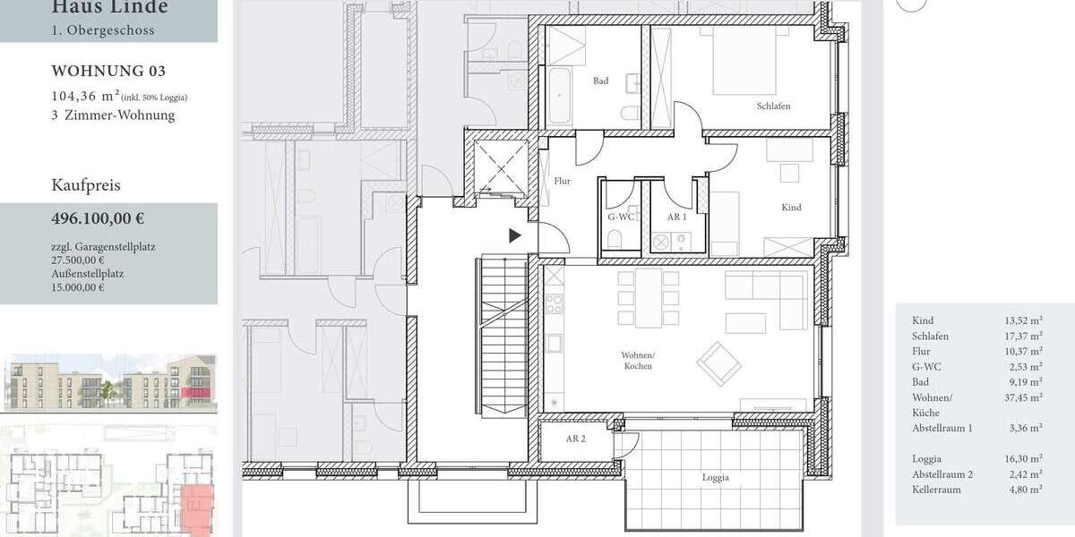 Etagenwohnung Wolfenbüttel - 3 Zimmer, 104 m&sup2;, 496.100&euro; | Angebot:27168621