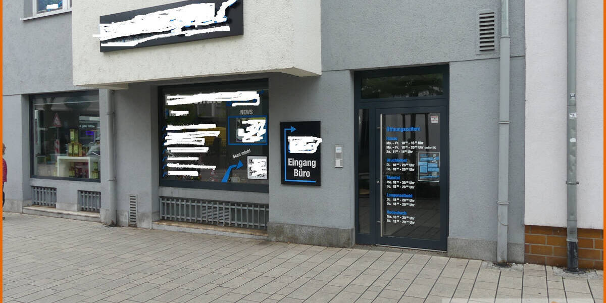 Ebenerdiges Ladenlokal, Büroräume im 1. OG, Lastenfahrstuhl, zentrale Innenstadtlage Hanau Stadt 1 zimmer