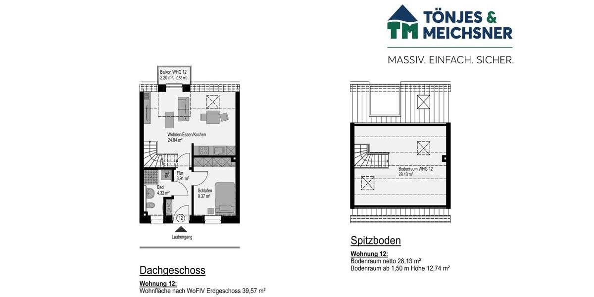 Dachgeschoßwohnung Oldenburg Kreyenbrück - 3 Zimmer, 57 m&sup2;, 850&euro; | Angebot:25416317